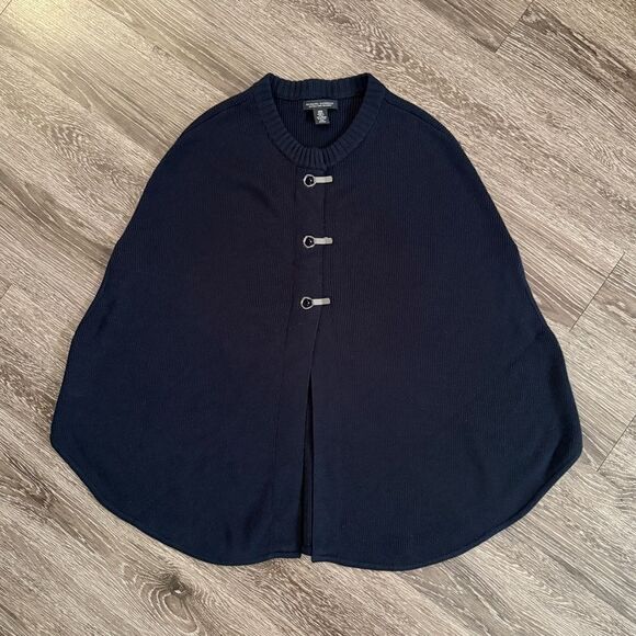 Banana Republic Navy Extra Fine Merino Wool Cape - Picture 1 of 7